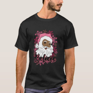 Camiseta Afro rosado negro Santa Claus Navidades rosados