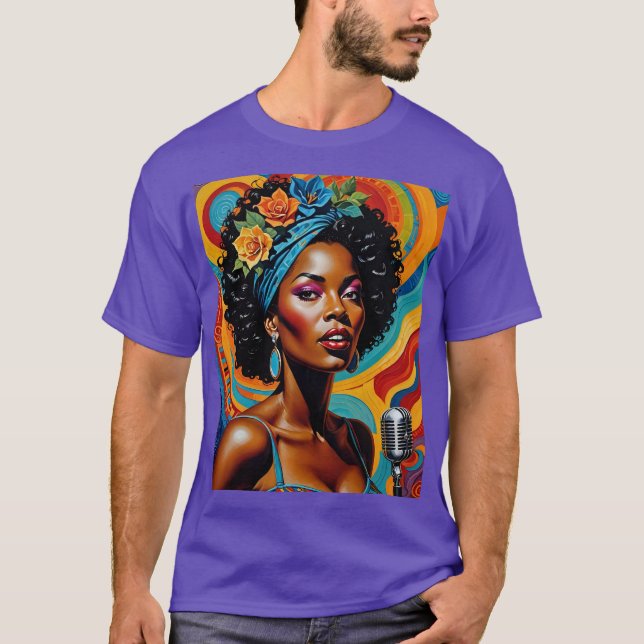 Camiseta Afro Soul Diva Vibrant Art Tee (Anverso)