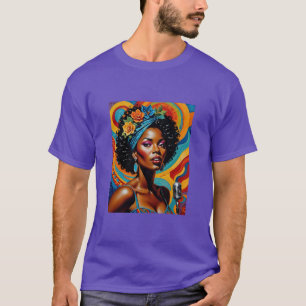 Camiseta Afro Soul Diva Vibrant Art Tee