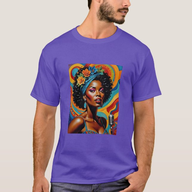 Camiseta Afro Soul Diva Vibrant Art Tee (Anverso)