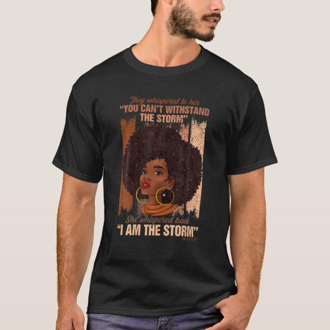 Camiseta Afro: Soy la tormenta, historia negra (Anverso)