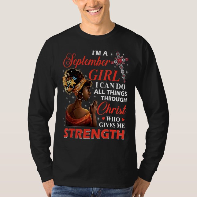 Camiseta Afro, soy un Chica de setiembre que puedo hacer to (Anverso)