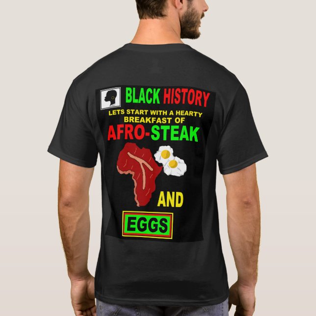 CAMISETA AFRO STEAK Y HUEVOS (Reverso)