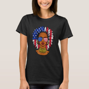 Camiseta Afro Sunflower Africano Americano 4 De Julio Melan
