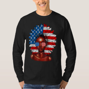 Camiseta Afro Sunflower Africano Americano 4 De Julio Melan
