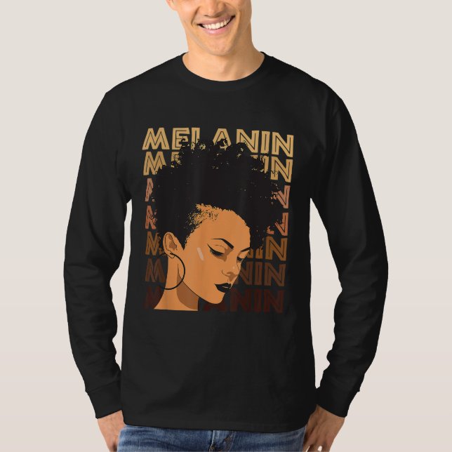 Camiseta Afro, un Chica fuerte negro, ama a Melanin, afroam (Anverso)