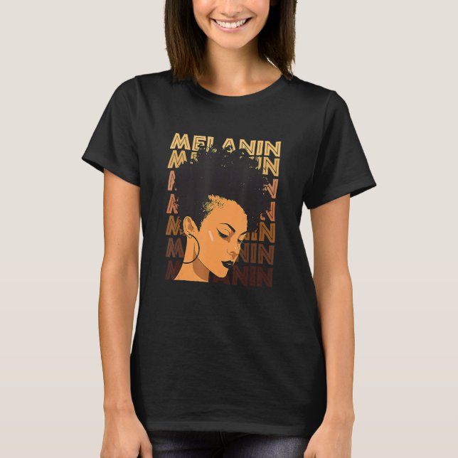 Camiseta Afro, un Chica fuerte negro, ama a Melanin, afroam (Anverso)