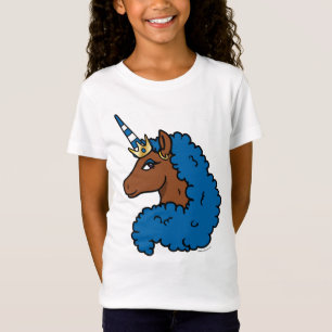 Camiseta Afro unicornio azul