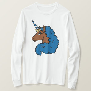 Camiseta Afro unicornio azul