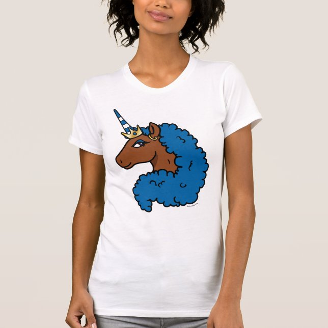 Camiseta Afro unicornio azul (Anverso)
