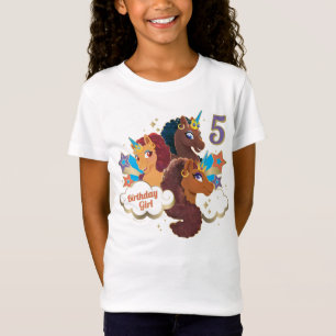 Camiseta Afro Unicornio   Chica de cumpleaños mágico
