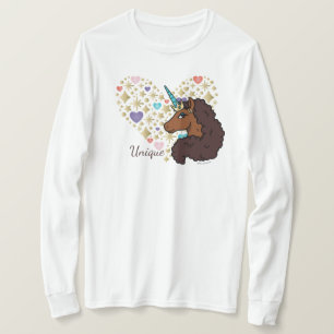 Camiseta Afro Unicornio   Diseño de corazón único