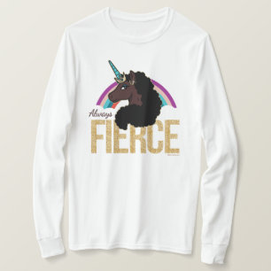 Camiseta Afro Unicornio   Mágico - Siempre feroz