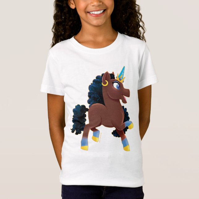 Camiseta Afro Unicornio | Prancing mágico (Anverso)