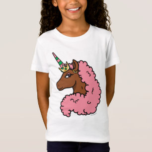 Camiseta Afro Unicornio rosa claro
