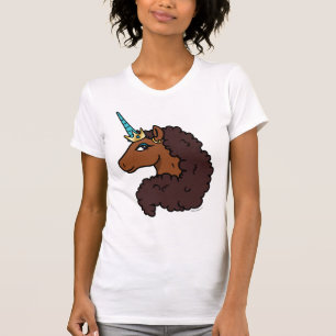 Camiseta Afro Unicornio   Único