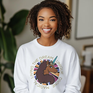 Camiseta Afro Unicornio viviendo el diseño de sueños