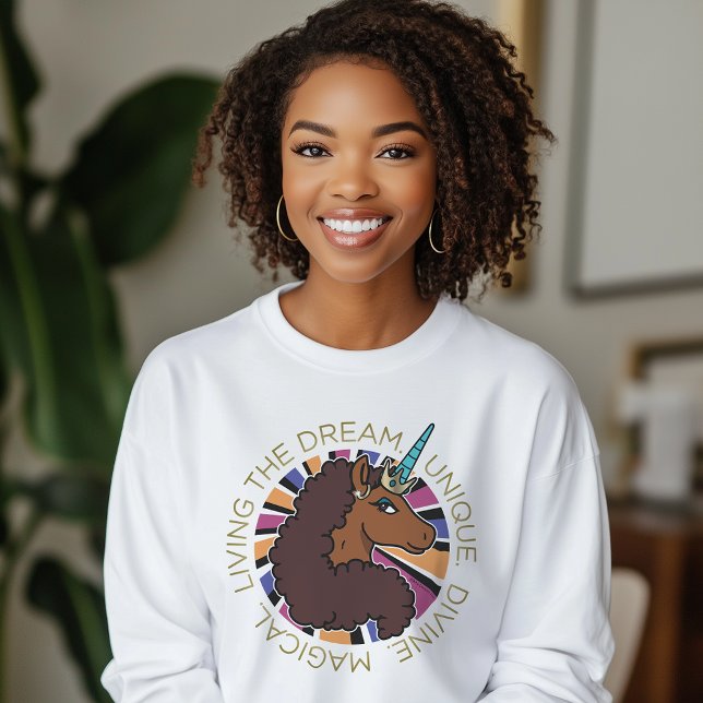 Camiseta Afro Unicornio viviendo el diseño de sueños (Subido por el creador)