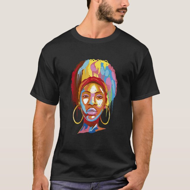 Camiseta Afro Woman Girl Colorful (Anverso)