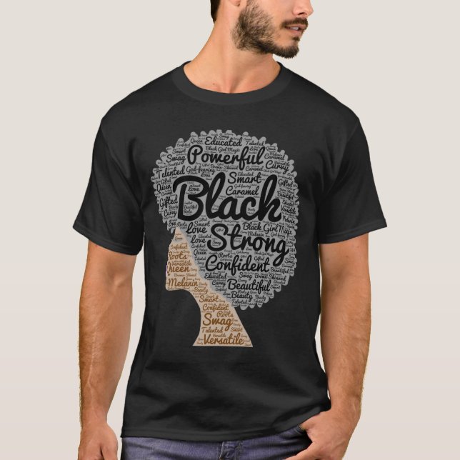 Camiseta Afro Word Art Black History Mono (Anverso)