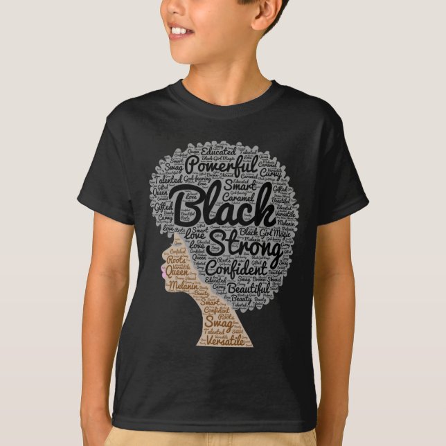 Camiseta Afro Word Art Black History Mono (Anverso)