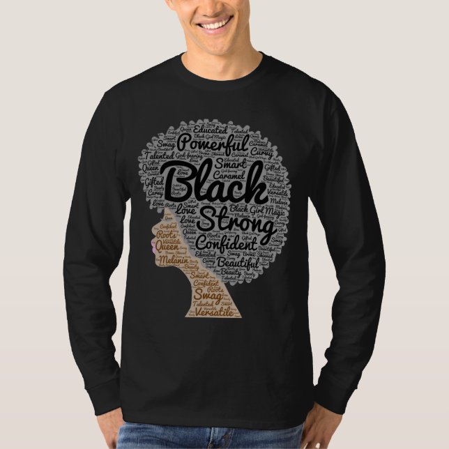Camiseta Afro Word Art Black History Mono (Anverso)