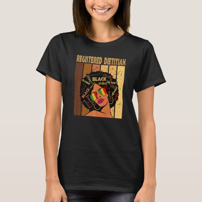 Camiseta Afroafricanas dietistas registradas de Black Hist (Anverso)