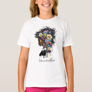 Camiseta Afroamericana con flores