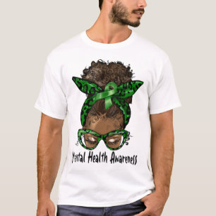 Camiseta Afroamericana de Black Woman Mental Health Awaring