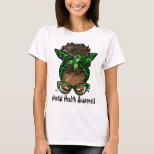 Camiseta Afroamericana de Black Woman Mental Health Awaring