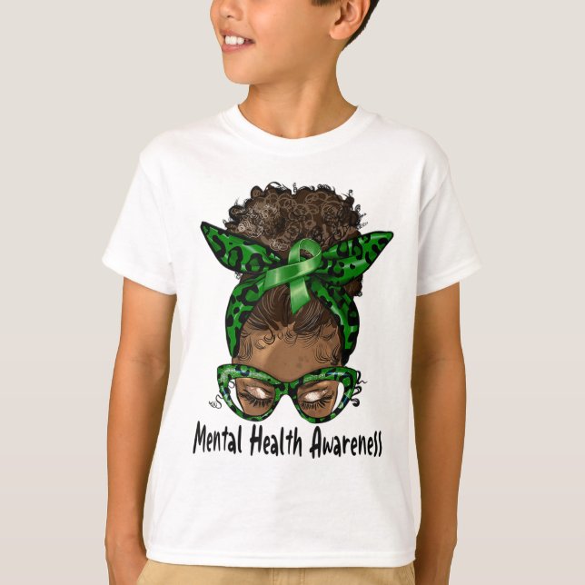 Camiseta Afroamericana de Black Woman Mental Health Awaring (Anverso)