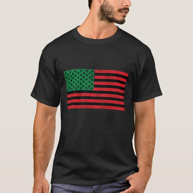 Camiseta afroamericana de la bandera (Anverso)