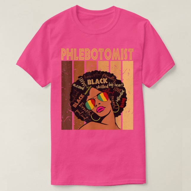 Camiseta Afroamericanas flebotólogas de color negro (Diseño del anverso)