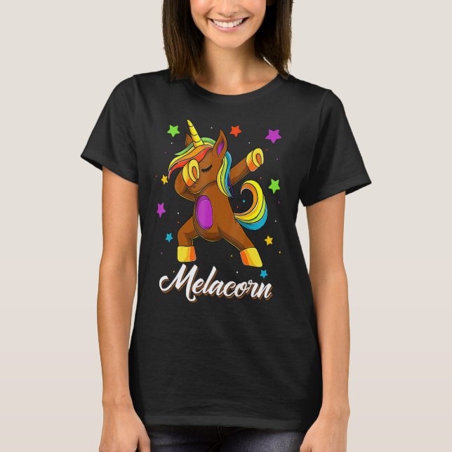 Camiseta Afroamericano de origen africano, unicornio, ropa  (Anverso)