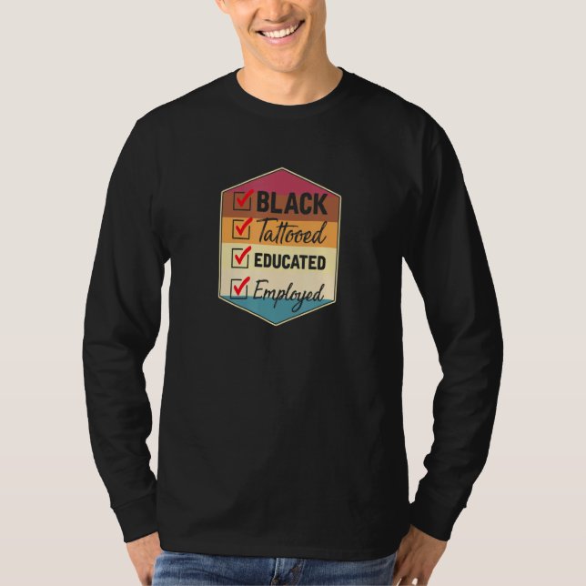 Camiseta Afroamericano educado con tatuaje negro (Anverso)