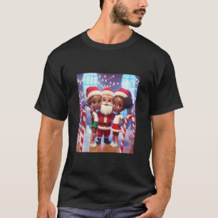 Camiseta Afroamericano entre hermanas con Santa Selfie C