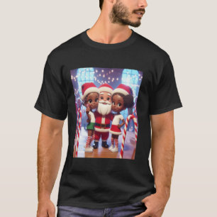 Camiseta Afroamericano entre hermanas con Santa Selfie C