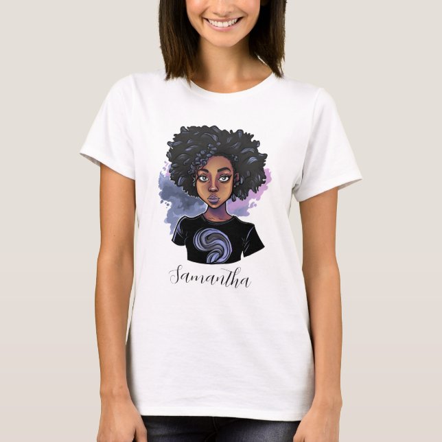 Camiseta Afroamericano parlanchín personalizado (Anverso)