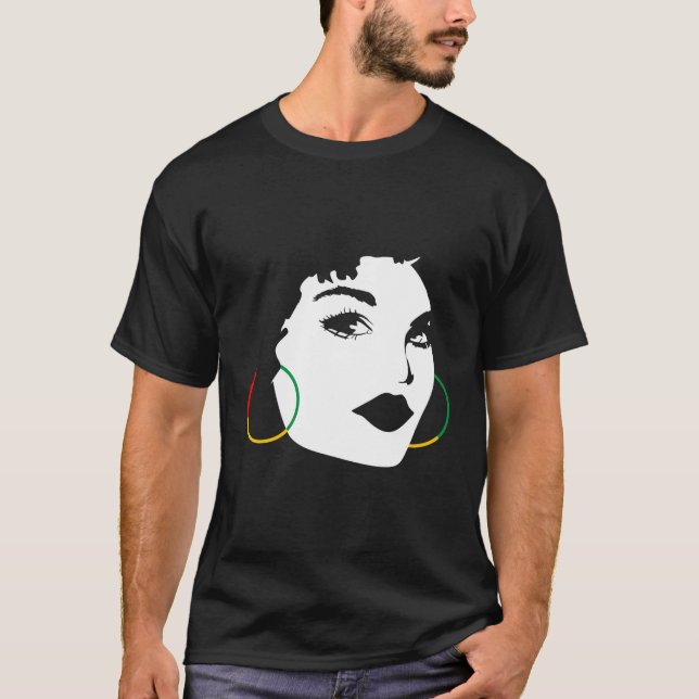 Camiseta AfroChica Afroamericana Mujer Negra Gráfico (Anverso)