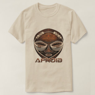 Camiseta Afroid - Máscara Africana Cibertribal Afrofuturism