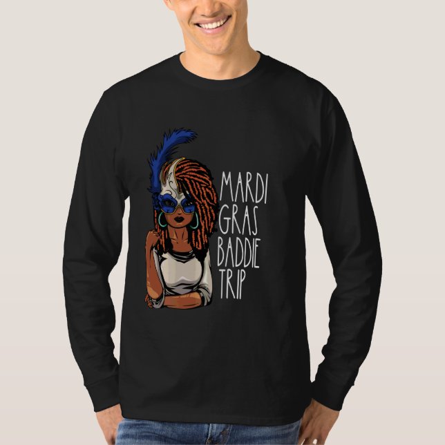 Camiseta Afronegra Mardi Gras Trip Melanin Ne (Anverso)