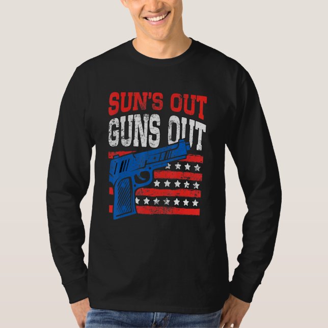 Camiseta Afuera armas de fuego contra el Patriótico Pistol  (Anverso)