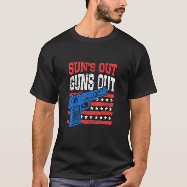 Camiseta Afuera armas de fuego contra el Patriótico Pistol  (Anverso)