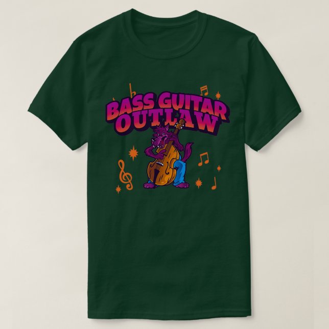 Camiseta Afuera de guitarra de doble bajo (Diseño del anverso)