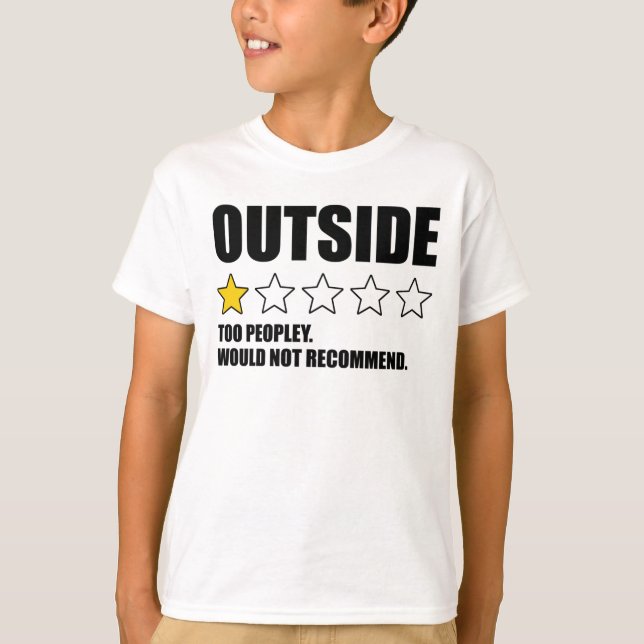 Camiseta Afuera - Demasiada Gente. No recomendaría (Anverso)