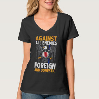 Camiseta Against All Enemies Foreign And Domestic Veteran's