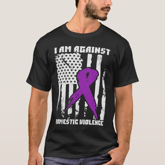 Camiseta Against Domestic Violence American Flag (Anverso)