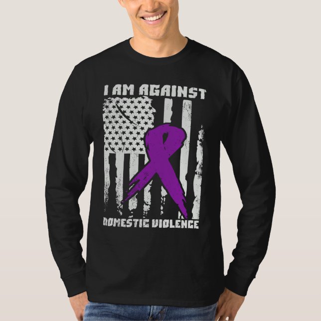 Camiseta Against Domestic Violence American Flag (Anverso)