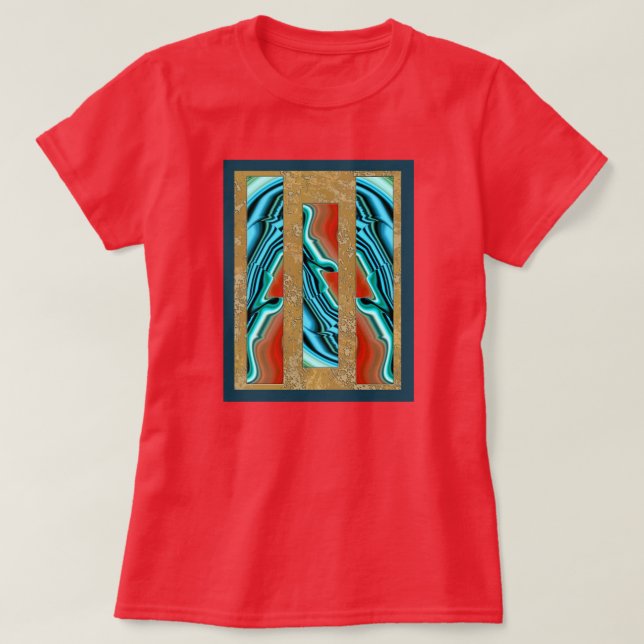 Camiseta Agante rojo azul intarsia (Diseño del anverso)