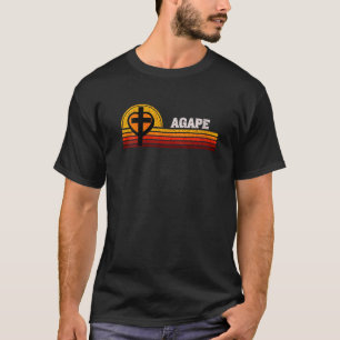 Camiseta Agape God Love and Man Cross Heart Christian Faith